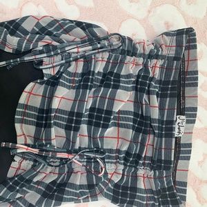Women plaided print skirt